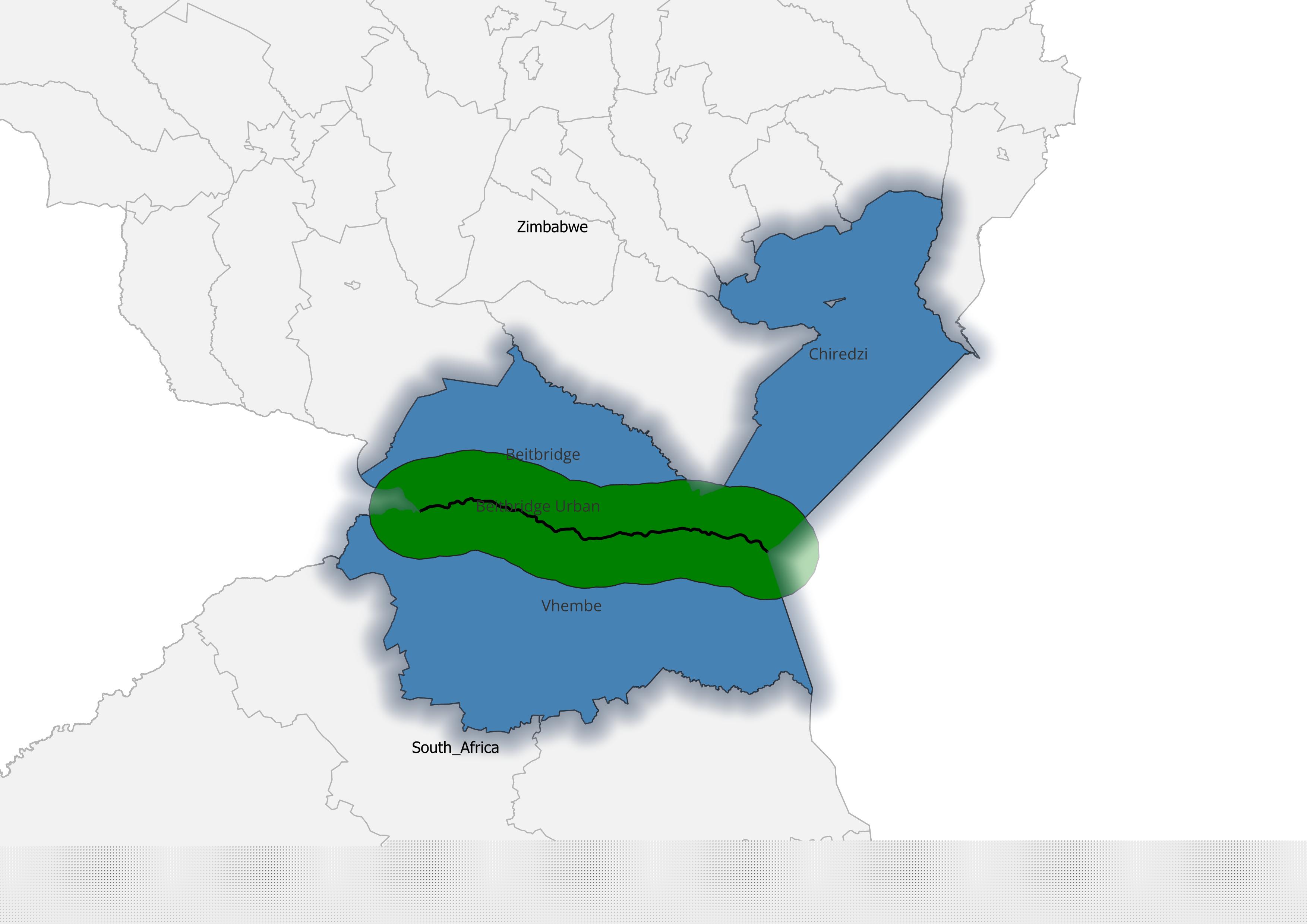 South Africa Zimbabwe Borderland